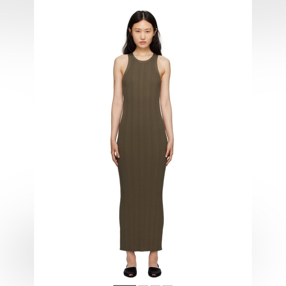 TOTEME $380. Faded Olive.
Khaki Seamless Maxi Dress